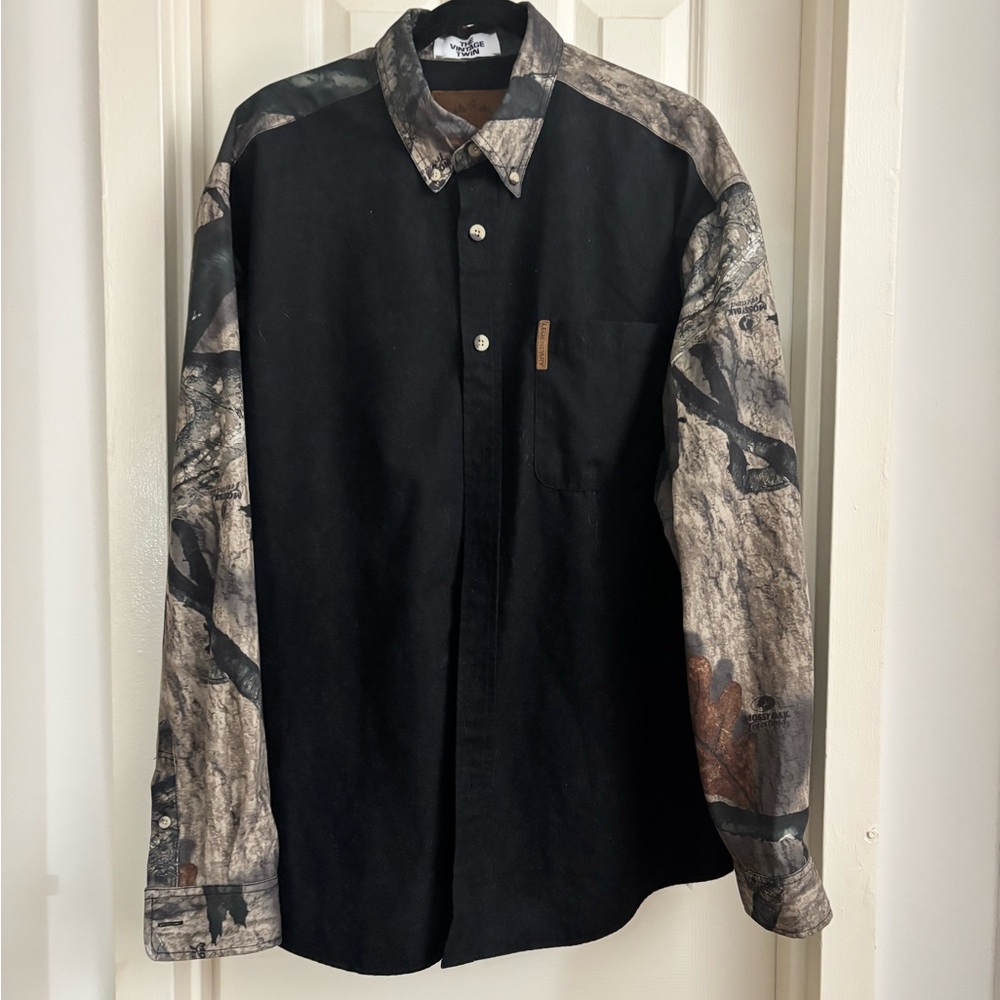 Mens XL Long Sleeve Button Down Shirt Camo Camouflage Gorpcore Tactical Utility